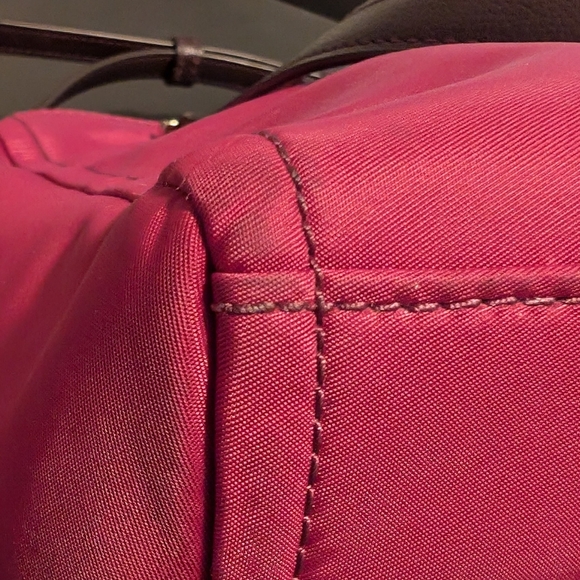 Kate Spade Dawn M Satchel Nylon Bag Rhubarg Tart - Picture 12 of 15